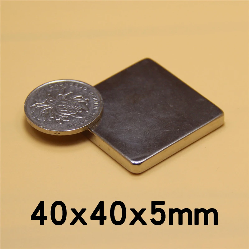 

1/2/3/PCS 40x40x5mm NdFeB Super Strong Neodymium Magnet Block Permanent Magnet Powerful Magnets N35 Magnetic 40*40*5mm