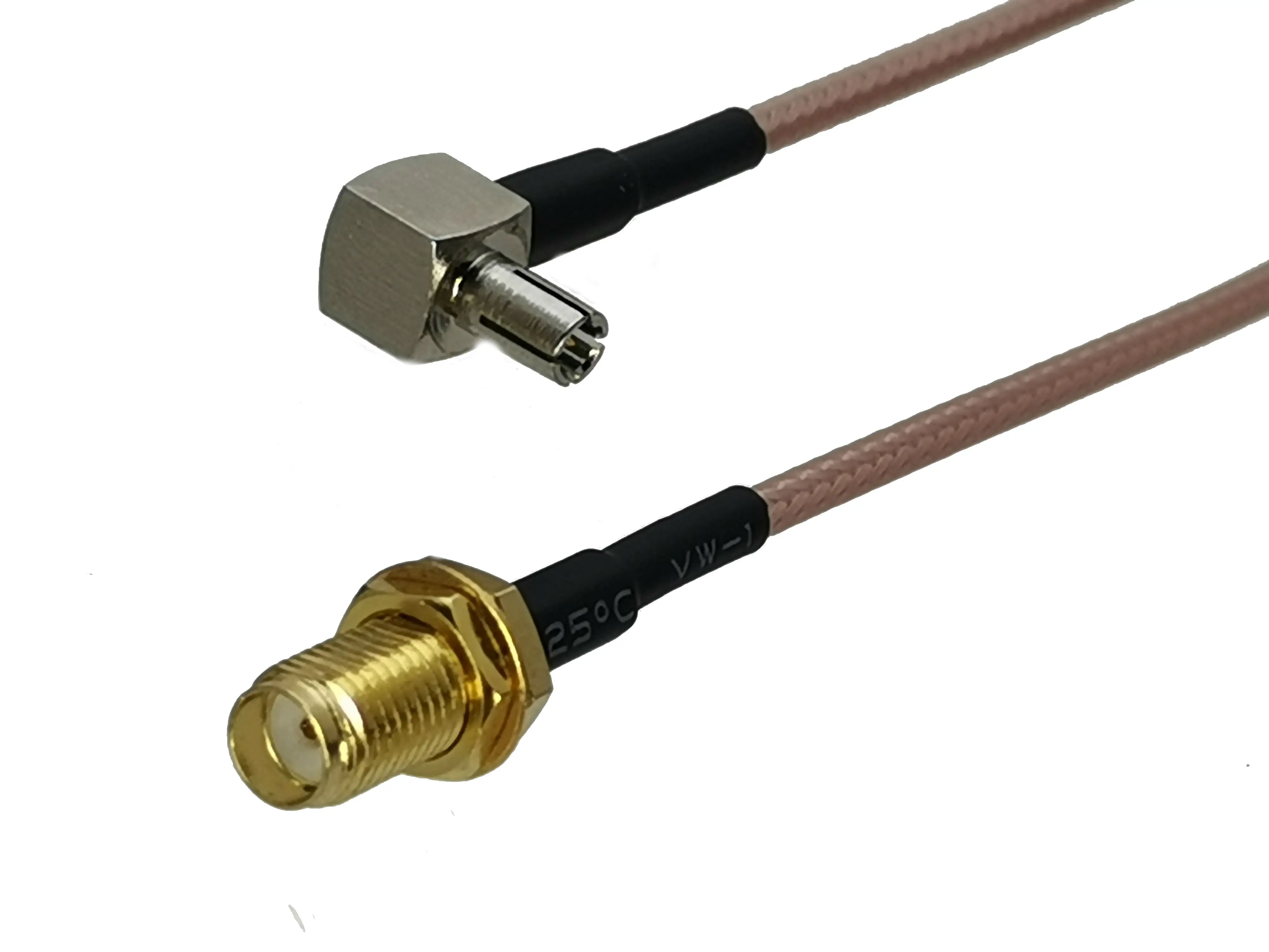 RG316 SMA Female Bulkhead to TS9 Male Plug Right Angle Connector - RF Coaxial Jumper Pigtail Cable for USB Modem (4 inch to 10M)