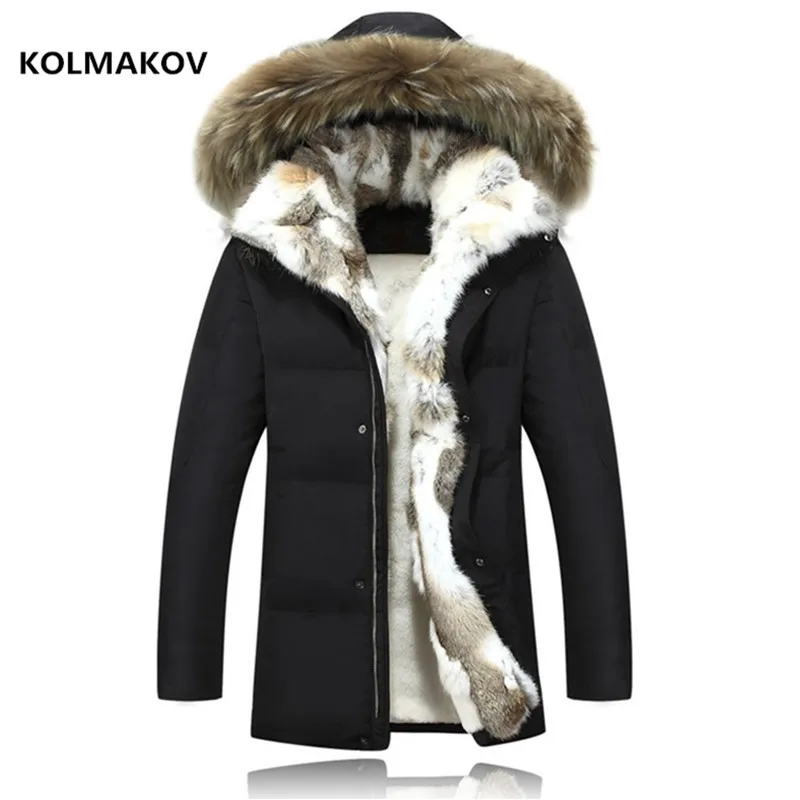 2024 winter Men and women duck down jacket men's coat parkas warm Rabbit fur collar Hooded Warm Down Coat Male Parkas men