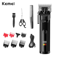 Kemei Barber Cordless Electric Hair Clipper Adjustable Blade Hair Trimmer  Men Rechargeable Professional Haircut Machine 2022