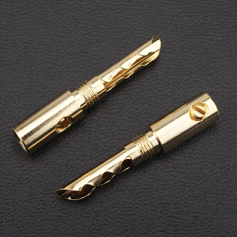 Hifi Audio Video High Quality Gold Plated Banana BFA Plug Speaker Cable Wire Connector
