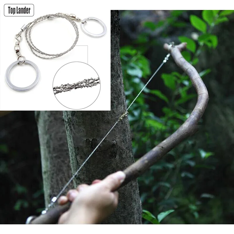 Outdoor Survival Wire Saw Stainless Steel Camping Equipment Survival Tools Hiking Emergency Survival Gear Steel Hand Wire Saw