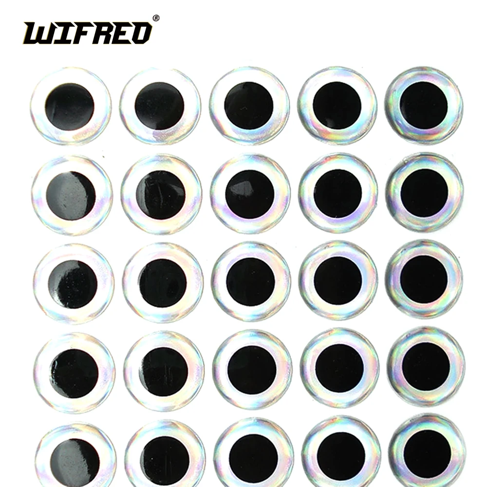 [100PCS] 3D  Eyes for Lure Making Fly Tying Stick Fishing Silver 3mm 4mm 5mm 6mm 7mm 8mm 9mm 10mm 11mm 12mm 14mm 16mm 18mm 20mm