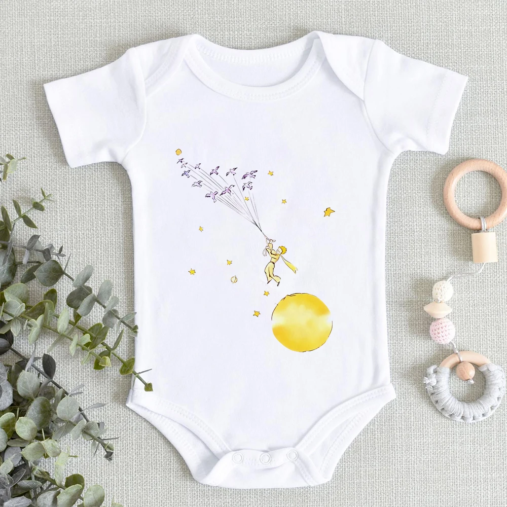 2022 Vetement Bebe Garcon French Fashion Little Prince Print Aesthetic Cute Baby Girl Clothes Cartoon Enfant Fille Baby Rompers