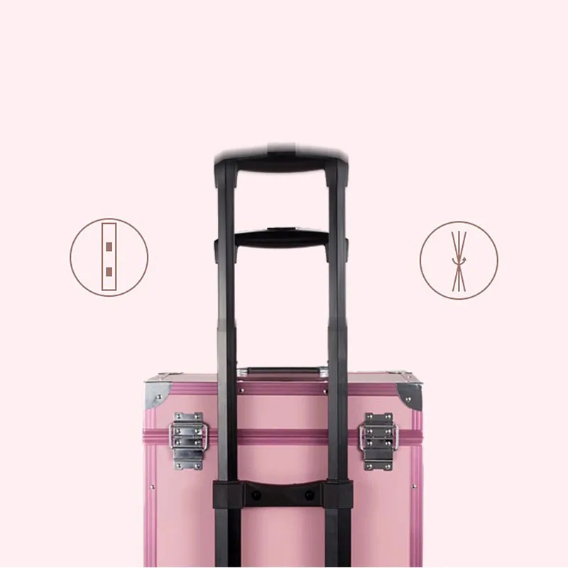 Makeup Luggage Travel Suitcases Luxury Cosmetic Storage Organizer Vintage Professional Make Up Trolley Carry On Case Customized