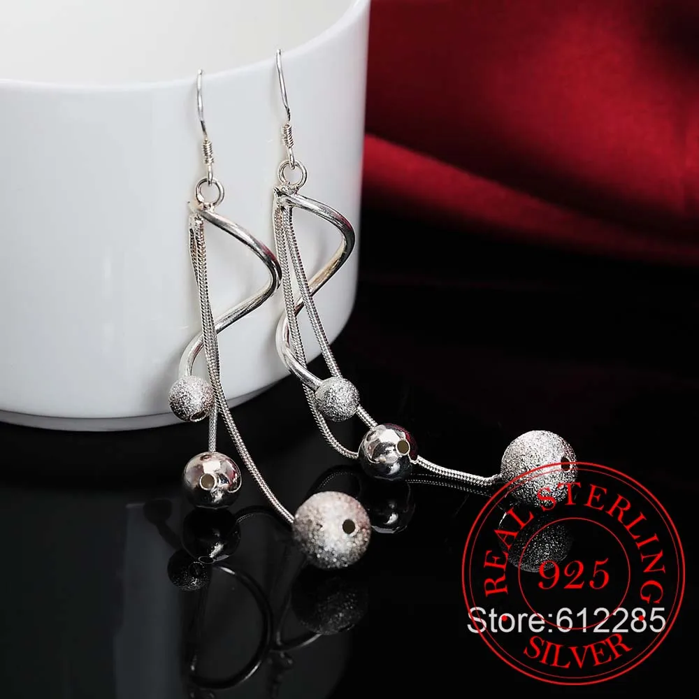 100% 925 Sterling Silver Earring,Wedding Party Jewelry,Korean Light Sand Beads Vintage Long Tassel Drop Earrings For Women 2023