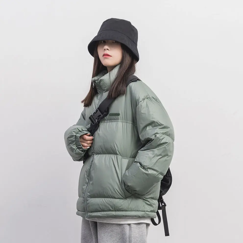 Women Parkas Winter Clothes Zipper Solid Full Casual Unisex Down Jackets Plus Size Winter Coat Couple Simple