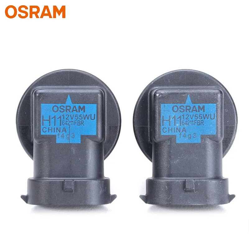OSRAM H11 Yellow 62211FBR Halogen Fog Breaker 12V 55W Car Original Headlight 2600K Light +60% Brighter Genuine Lamps, Pair