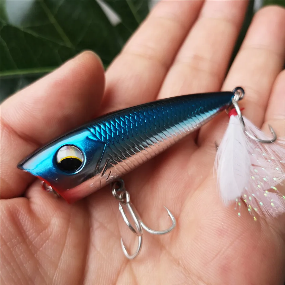 1PC Fishing Lures 5.5cm/7g Topwater Popper Bait 5 Color Hard Bait Artificial Wobblers Plastic Fishing Tackle With 6# Hook