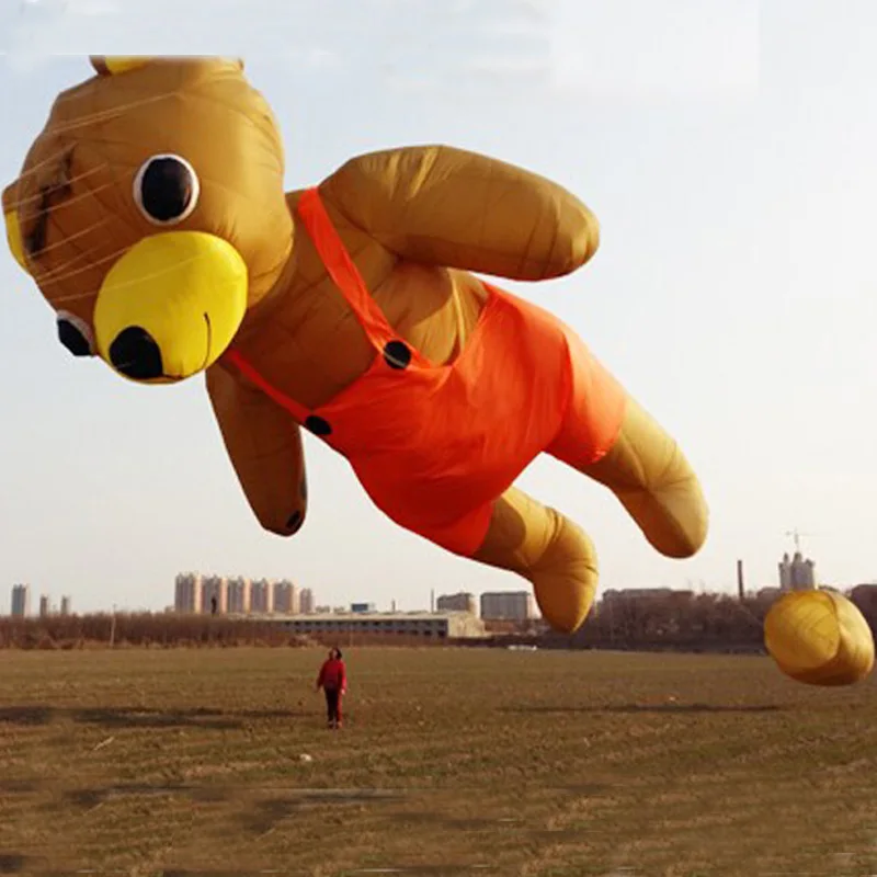 Professional  300cm / 118 inches  Cartoon Beer Kite / Animal Kites With High Quality Nylon