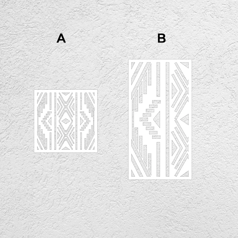 40cm - 80cm Stencil For Wall Large Paint On The Furniture Template Painting Sideboard Boho Pattern Geometric African Ethnic S189