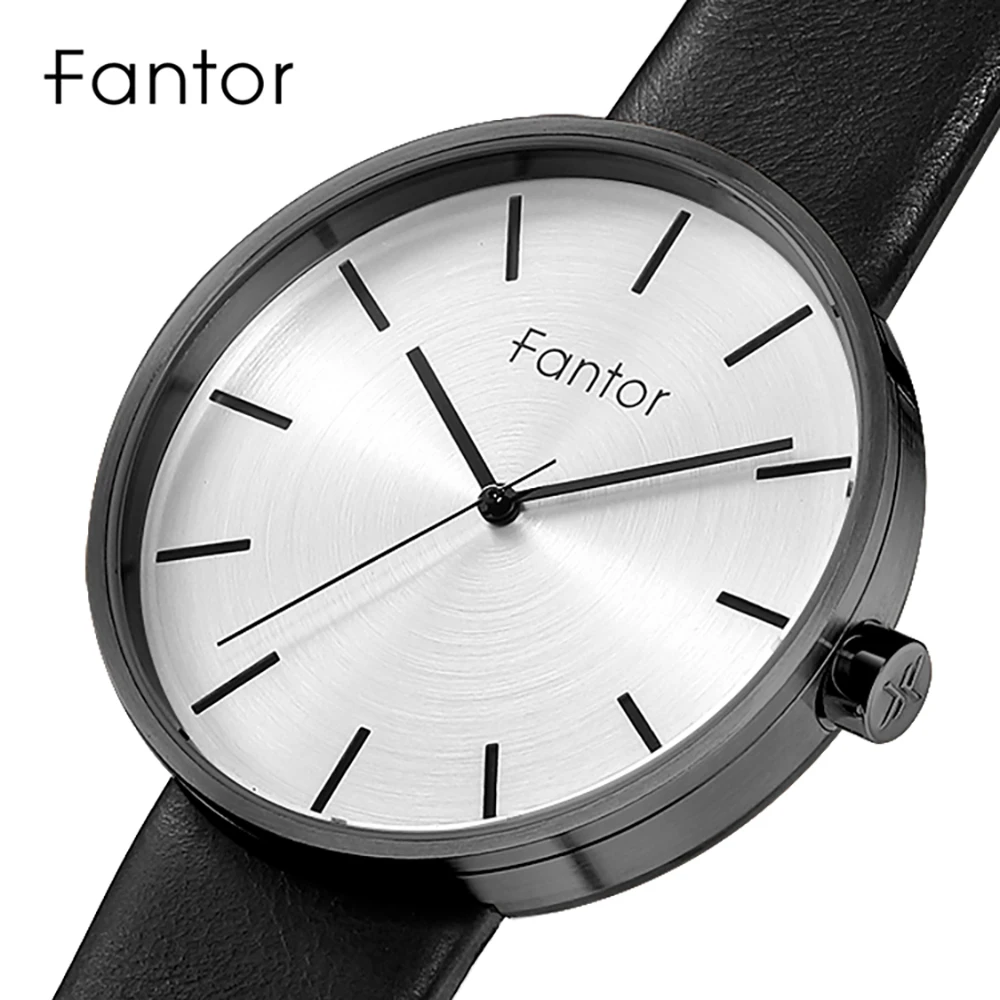 Fantor Brand Classic Minimalist Men Wrist Watch 3ATM Waterproof Slim Thin Leather Wristwatch Simple Casual Quartz Watch for Men