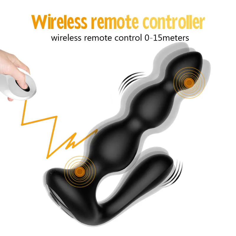 Big Remote Control Anal Beads Vibrators for Women & Men ,Vibrating Anal Plug Male Prostate Massage G-spot Stimulator Sex Toys