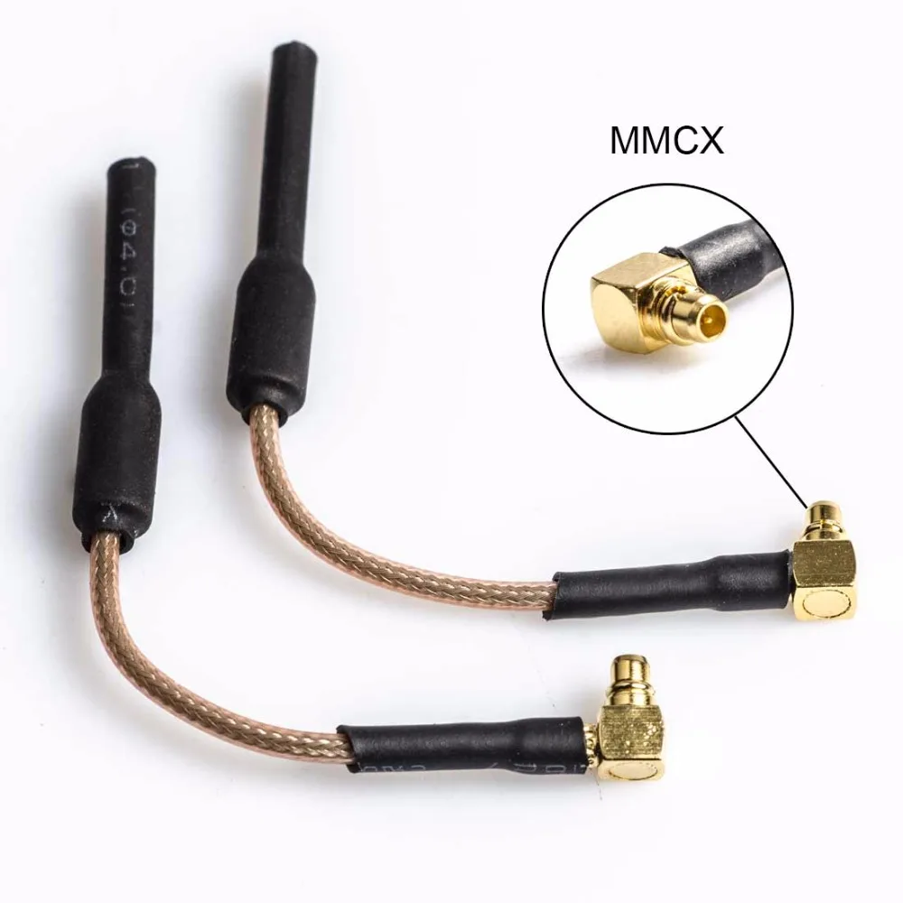 Adaptador hembra MMCX a SMA/MMCX a rpsma, antena dipolo de latón FPV de 90 grados, 5,8 GHz, 2.15dBI, MMCX, IPEX, MMCX