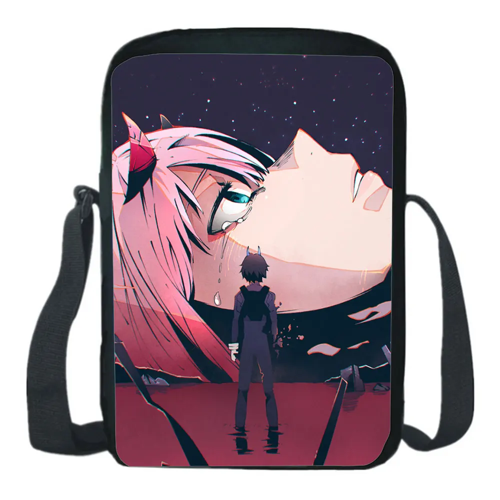 Darling In The FranXX Cartoon Shoulder Bag Canvas School Bag Cosplay Messenger Bag Cartoon Messenger Bag School Bag