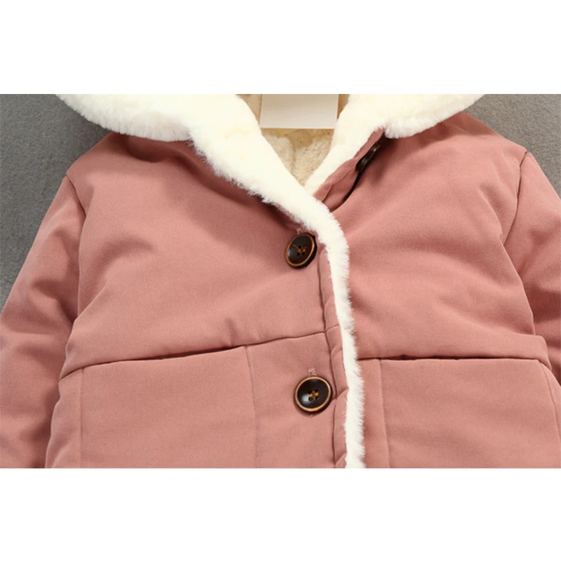 Cold Winter Baby Girls Jackets for Infants Thick Coats Girls Warm Hooded Velvet Jacket Children Outerwear 0-4 Y Toddler Snowsuit