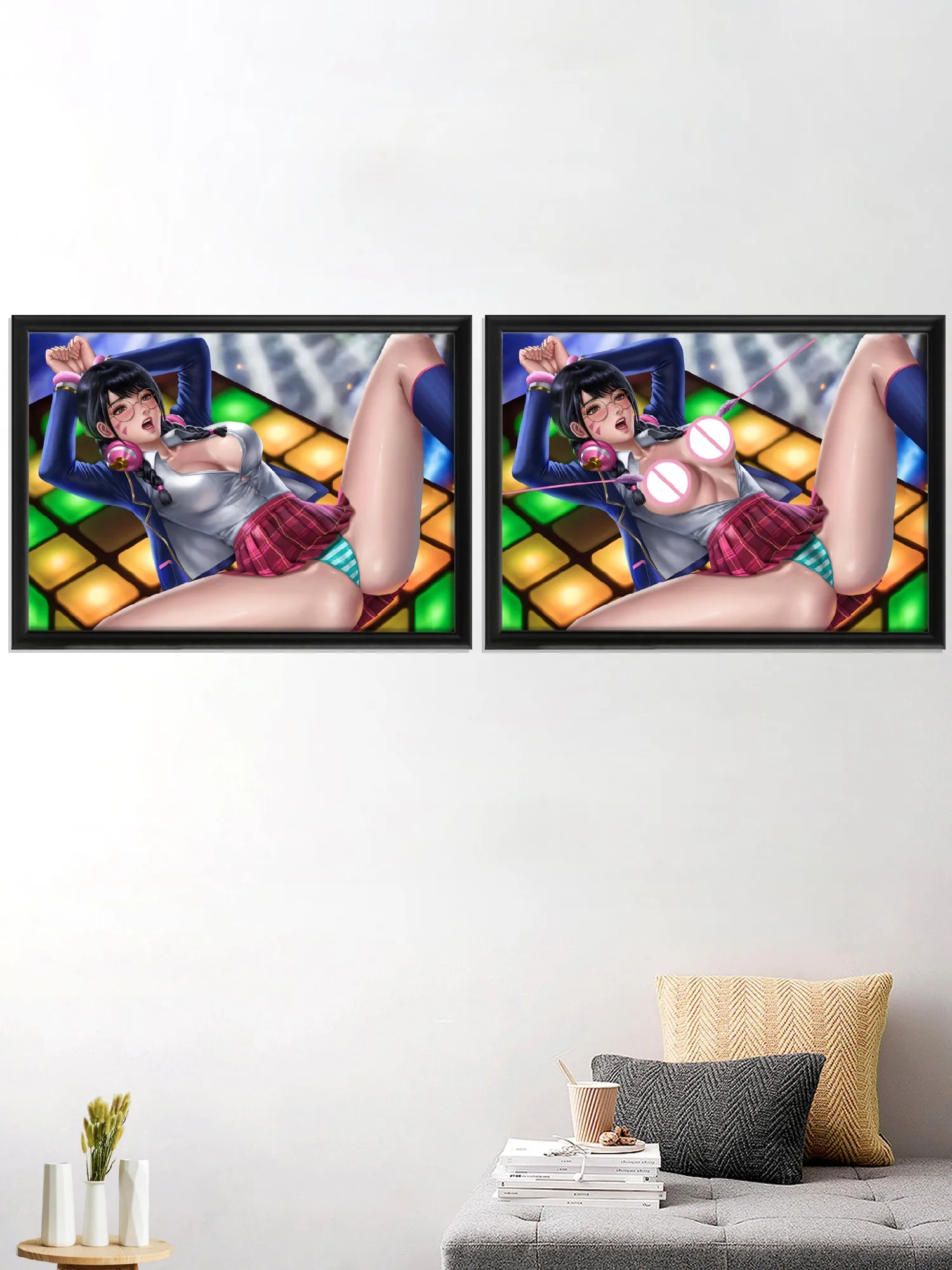 Sexy Nude Girl Mercy Anime Game Art-Poster, Home Silk Wall, Custom Decoration Picture Prints, DVA Kawaii Cartoon, Pharah