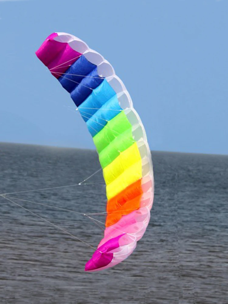 Cerf-volant professionnel 1.4/1/2/2 m, ligne touriste, parafoil, avec barre de commande, tresse électrique, kitesurf de voile, sports de plage