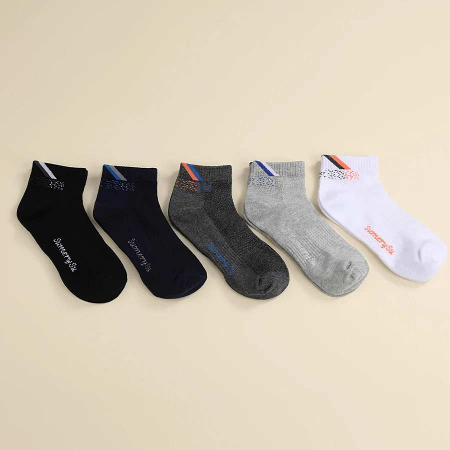 5 Pairs/Lot Sports Socks Men Short Running Athletic Outdoor High Quality Cotton Summer Ankle Breathable Travel Casual 5 Colors