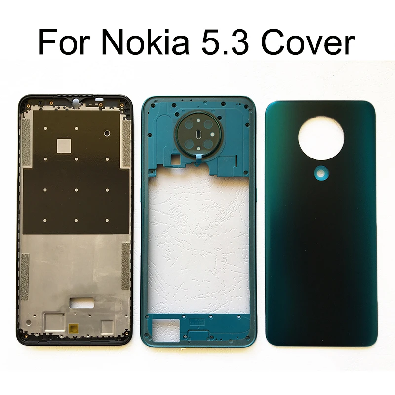 Complete Mobile Phone Housing For Nokia 5.3 TA-1234 TA-1223 TA-1227 TA-1229 Full Housing Back Cover+Middle Frame+Front Frame