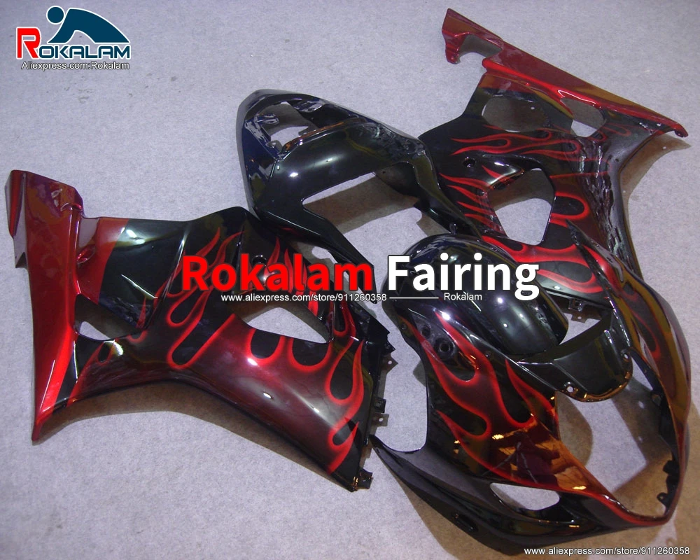 

Body Shells For Suzuki GSXR1000 K3 03 GSX-R1000 2003 2004 GSX R1000 K 3 04 Motorbike Black Red Fairing Kit (Injection Molding)