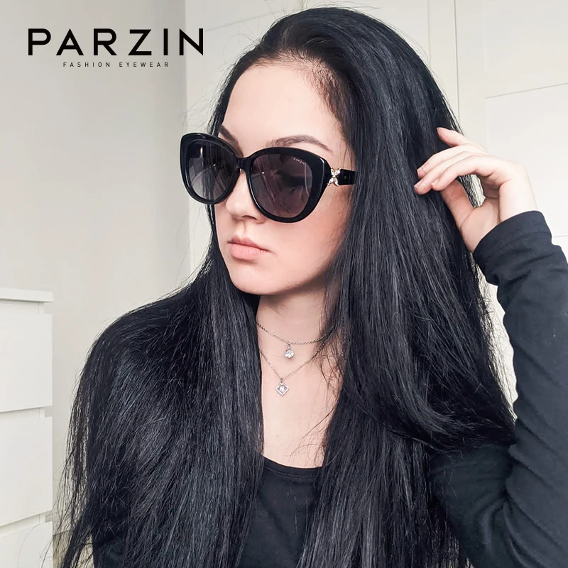 PARZIN-gafas De Sol De Cateye para mujer, lentes polarizadas De lujo a la moda con forma De mariposa, UV400, para conducir, regalo, 9612