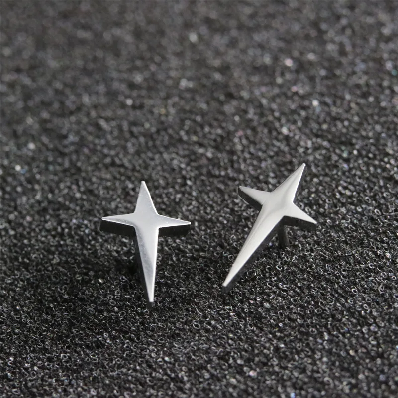 2023 Stainless Steel Earrings Geometric Women Men Hip hop Black Star Ghost Spike Stud  Fashion Jewelry Best Gift пирсинг