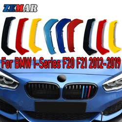 3pcs ABS Germany Flag Color Car Racing Grille Strip Trim Clip M Power For BMW F20 F21 1 Series 2012-2014 2015-2019 Accessories
