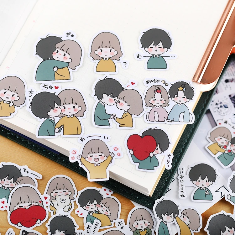 

40pcs/lot Sweet little couple Sticker Diy Album Scrapbooking Diary Planner Journal Sticker Decorative Label For Kids