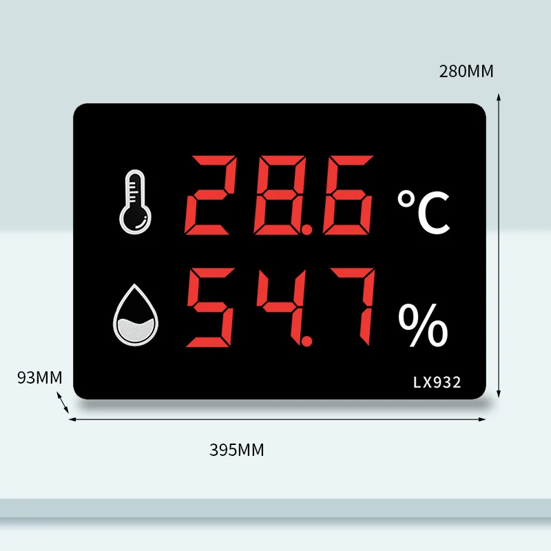 Electronic Thermometer Wall-Mounted Charger Hygrometer Wall Clock With Time Display And Probe