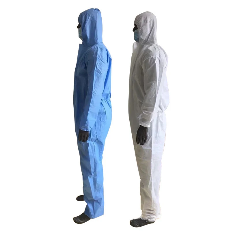 Anti Oil Water Dustproof Non-Woven Isolation Safety Sms Purification One-Piece Hooded Spray Paint Disposable Protection Clothes