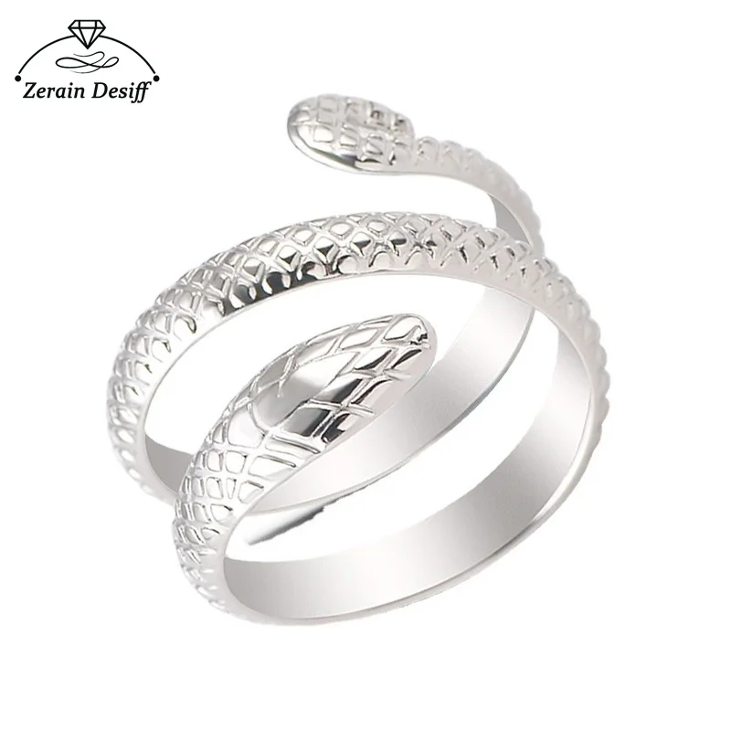 New Titanium Steel Ring Retro Snake Ring Female Adjustable Hip-hop Realistic Snake-shaped Index Finger Ring Jewelry