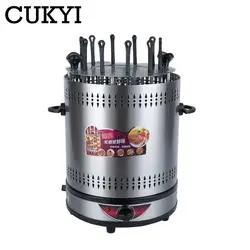 CUKYI Electric Grill 6/8/10 sticks Automatic revolving Vertical Grill Timing Barbecue tools smokeless Mutton BBQ Skewers machine