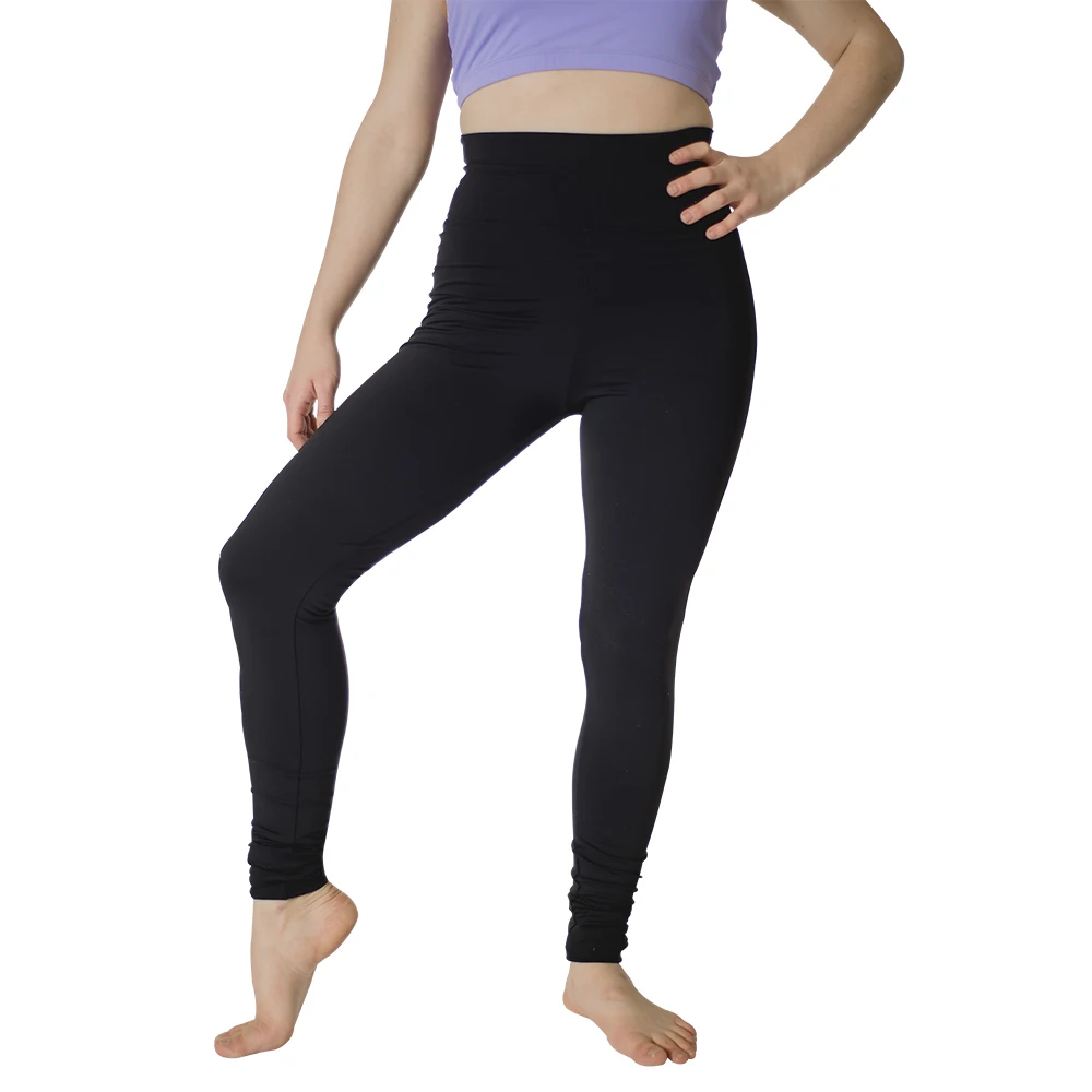 

Retail Wholesale Two Tone Microfiber Fabric Highwaisted Tight Long Pants for Dance for Ladies and Girls