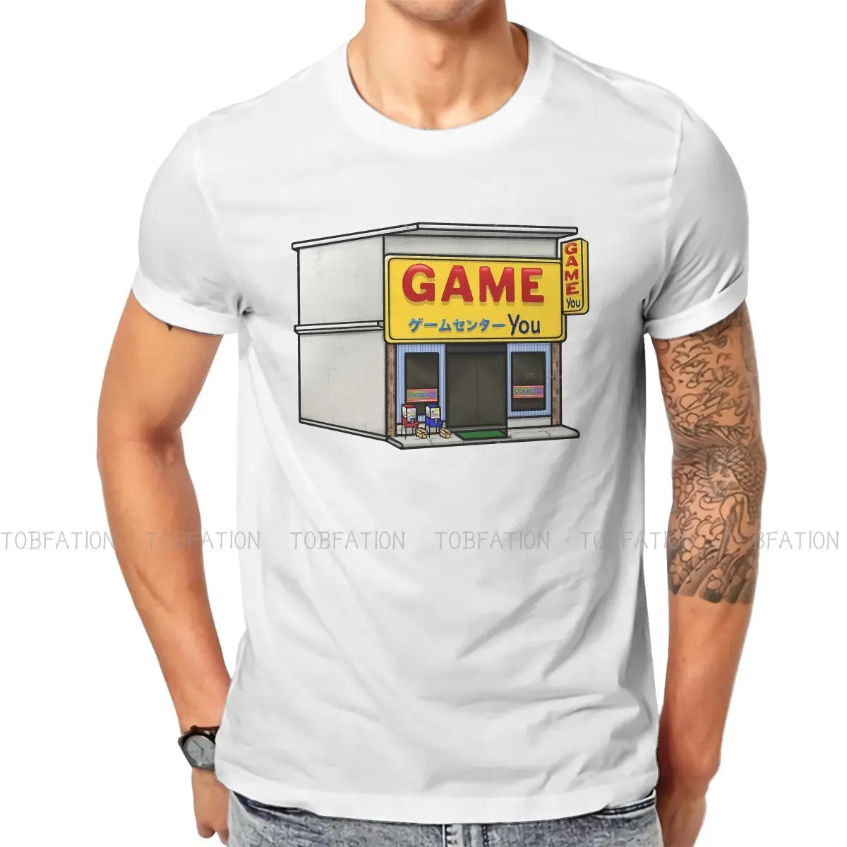 센터 그래픽 TShirt Shenmue 액션 어드벤처 게임 인쇄 탑스 레저 T 셔츠 남성 짧은 소매 선물 아이디어