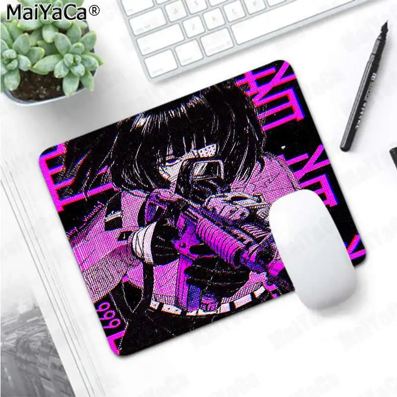 MaiYaCa Boy Gift Pad Vaporwave Glitch Anime Girl Laptop Computer Mousepad Free Shipping Large Mouse Pad Keyboards Mat