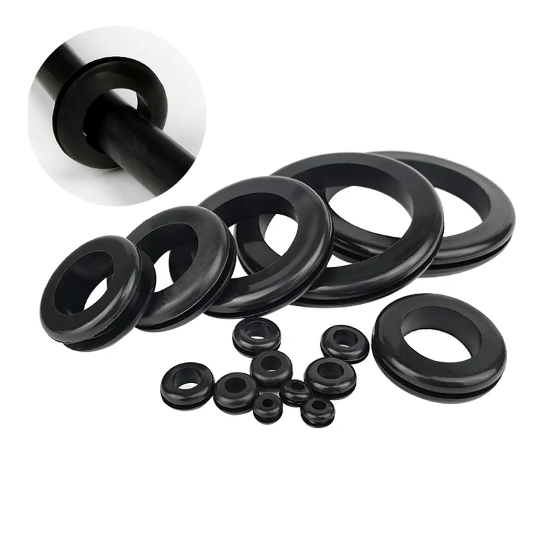 10/50pcsDouble Sided Protect Rubber Grommet Ring6/12/23/25/30/35/40/50/60mm OS Non-toxic Odorless Rubber Gasket For Protect Wire