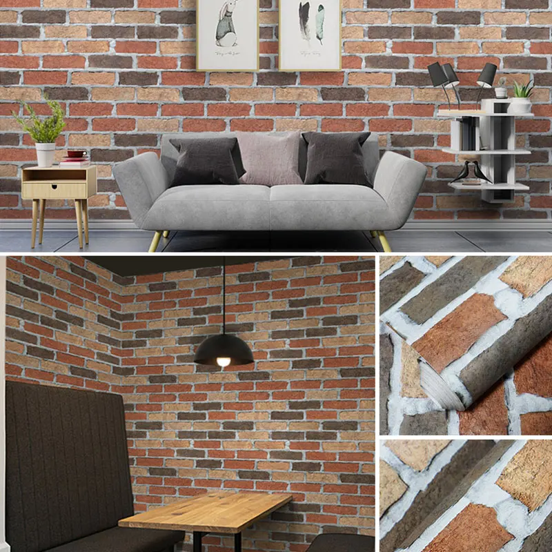 Stone Peel and Stick Wallpaper, Self Adhesive Contact Wall Paper or Shelf Removable Brick 3D Faux Textured Stone Wall Rock Stone