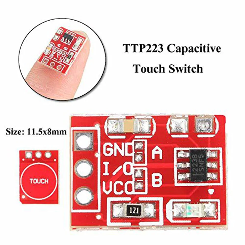 10Pcs TTP223 Touch Knop Module Zelfsluitend/No-Locking Capacitieve Schakelaar Single Channel Wijzigt Sensor