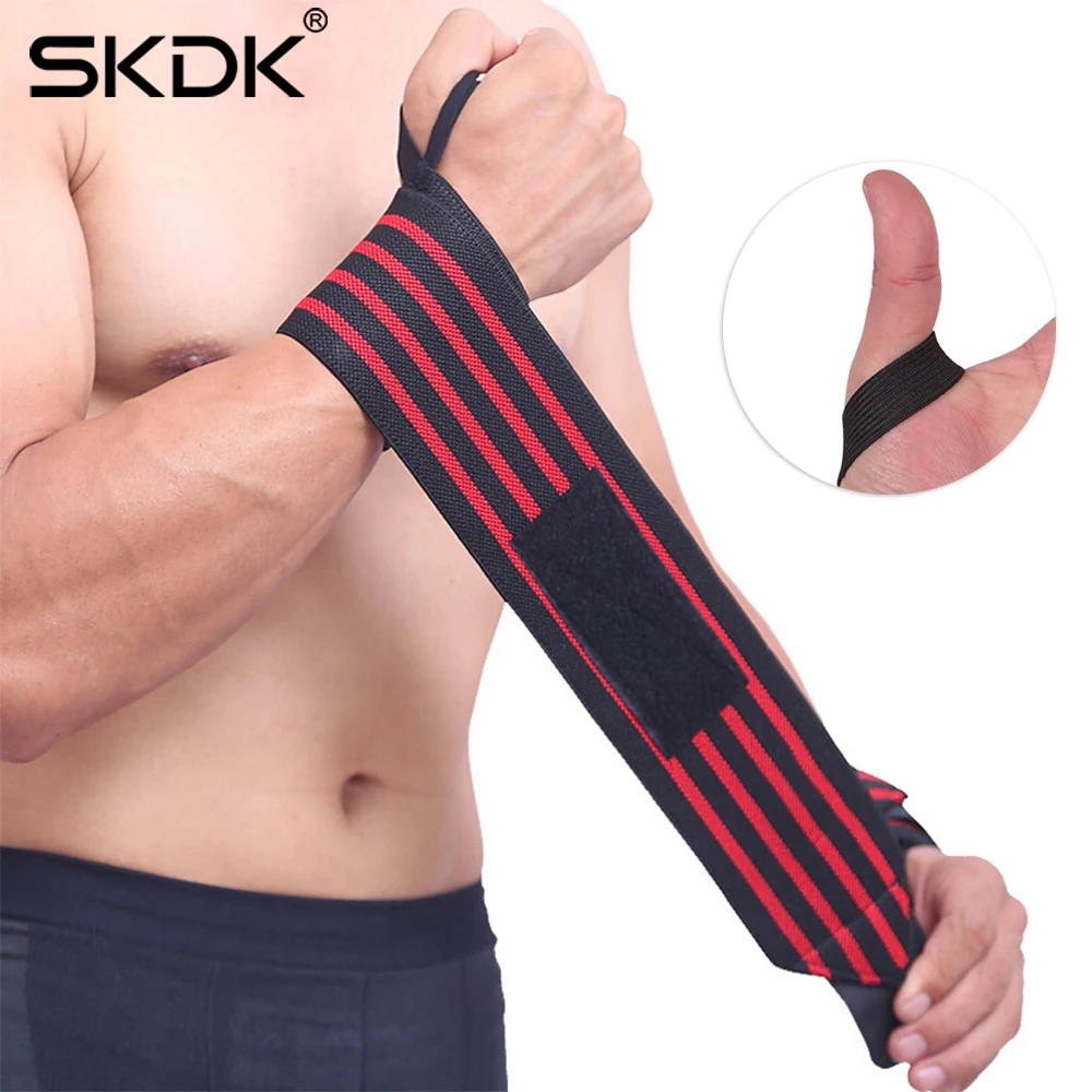 SKDK 1PC Professional Nylon Wrist Band Fitness Gym Wraps For Powerlifting Weight Lifting Strength Training Wrist Support Braces