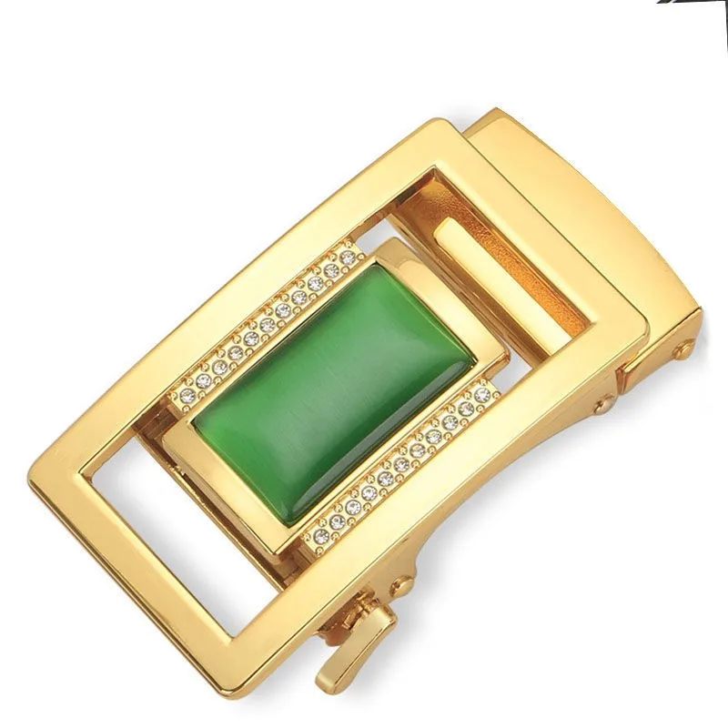 2024 Jade Belt Buckle Men Inlaid Agate Stone Automatic Buckle Auspicious Alloy personality Buckle Special offer