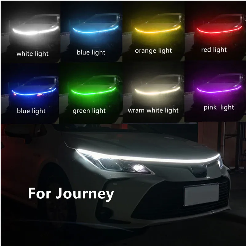 

12V LED DRL Car Daytime Running Light Flexible Waterproof Strip Auto Headlights White For Journey Engine Cover Decoration Light