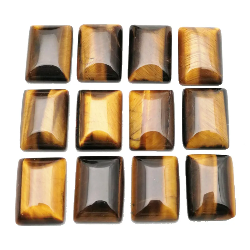 5pcs/Pack Hot Sell  Natural Stone Tigereye Stone Cabochons Rectangle Shape  Size 13x18mm DIY Jewelry Accessories Flat Peach