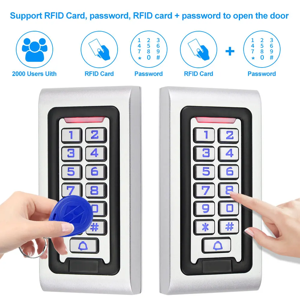 Outdoor Access Control System Kit Set Waterproof RFID Access Control Keypad + Power Supply + 180KG Electric Magnetic Lock Strike