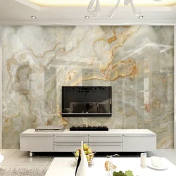 Nach Wandbild Tapete 3D Moderne Marmor Fresco Wohnzimmer TV Sofa Hintergrund Luxus Wohnkultur Wand Malerei Papel De Parede 3D