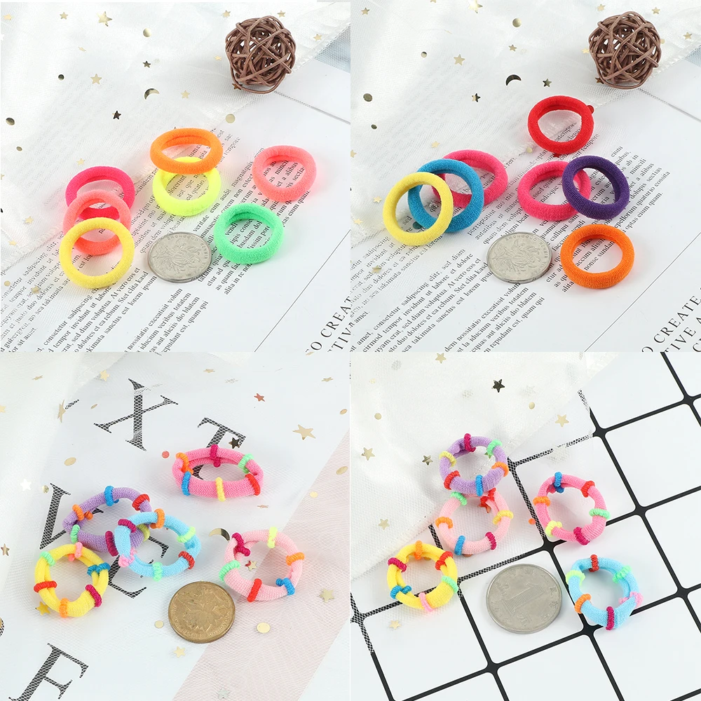 20/30/100Pcs Candy Colors Hair Bands Sweet High Elastic Rubber Band Headdress Accessories For Women Girls Kids Ponytail Holders