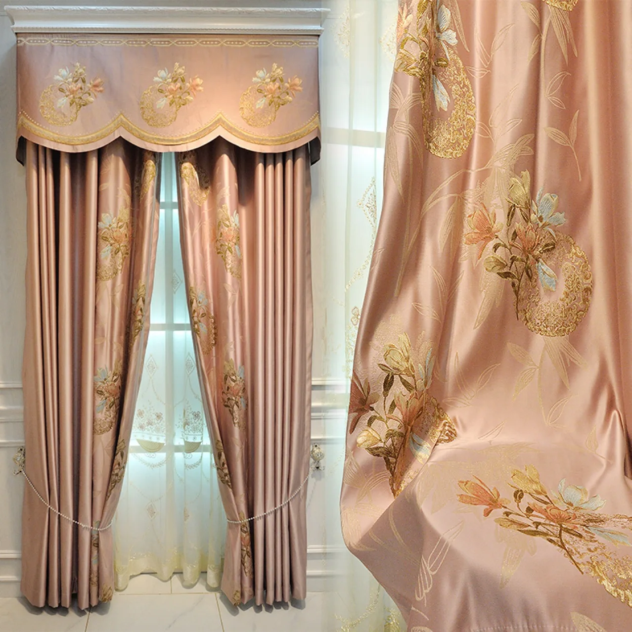 

Modern Curtains for Living Dining Room Bedroom Chinese Style Embroidered Curtain Embroidered Window Tulle French Window