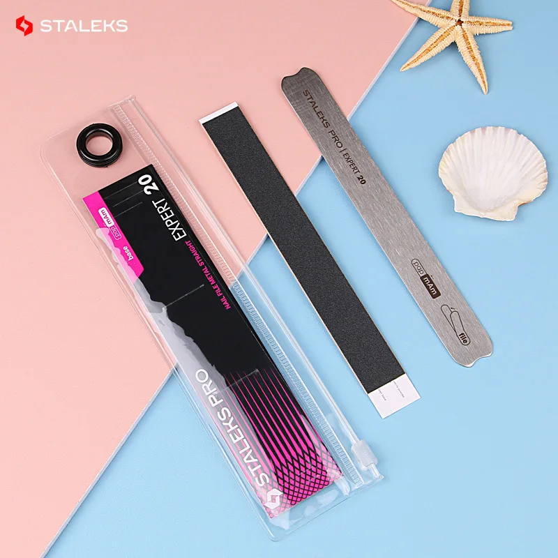 STALEKS Disposable Nail Polishing Strips Stainless Steel Double-sided Plate Nail Manicure Polishing Frosted Strip Tools