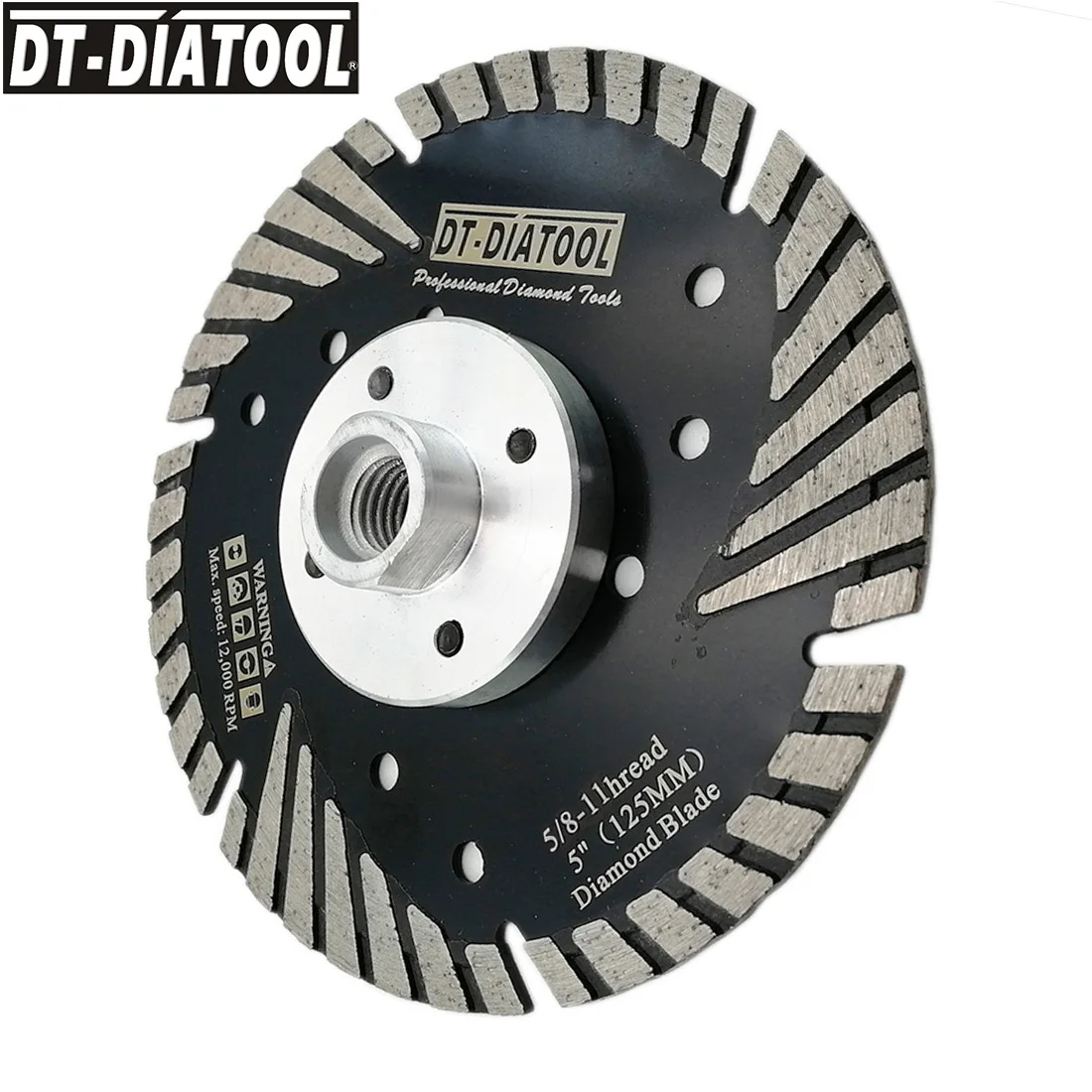 Lames de scie circulaire en diamant pressé à chaud DT-DIATOOL mm/5 ", Protection des dents inclinées 125 – 11, 5 pièces, 5/8