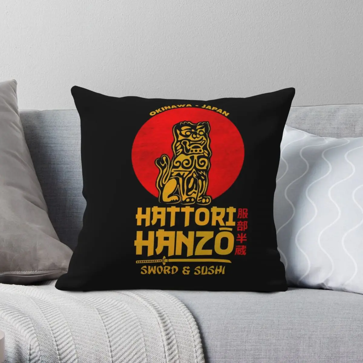 Hattori Hanzo Pillowcase Polyester Linen Velvet Pattern Zip Decorative Throw Pillow Case Car Cushion Case